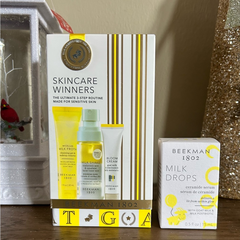 Beekman 1802 Skincare Winners Set-Milk Froth, Toner,Moisturizer & Milk Drops💛🤍